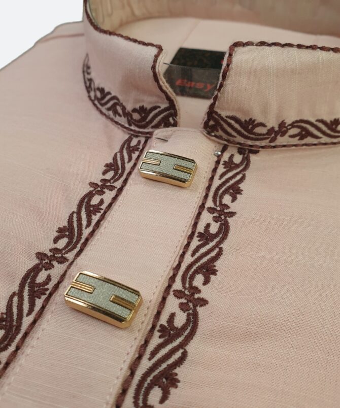 Light Pink Cotton Panjabi - Image 2